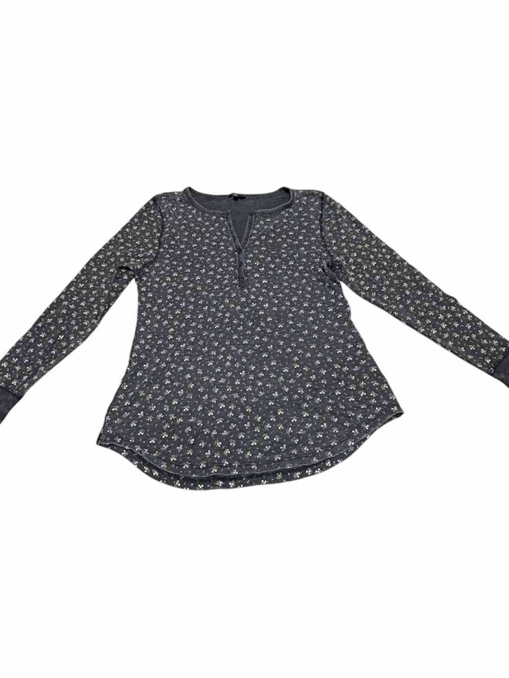 Dark Gray Floral Long Sleeve Top - Picture 2 of 7